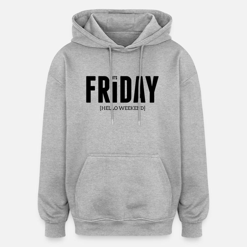 Son vendredi - Sweat à capuche oversize unisexe - gris chiné