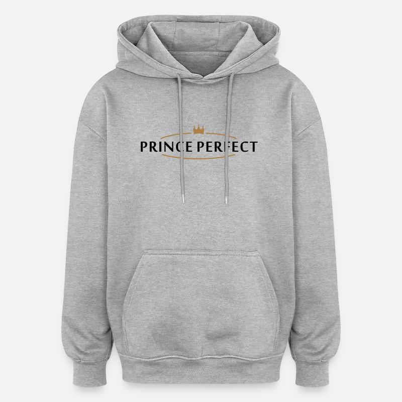 prince parfait (2c) - Sweat à capuche oversize unisexe - gris chiné