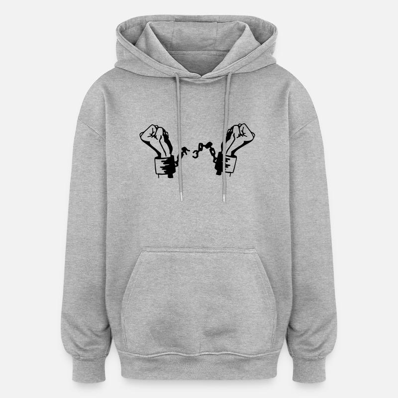 Befreiung Handschellen Vektor - Oversized Unisex Hoodie - Grau meliert