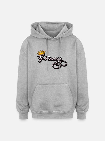 Princesse - Le design princesse - Sweat à capuche oversize unisexe - gris chiné