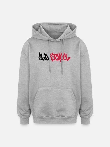 Old School ! - Oversized Unisex Hoodie - heather grey