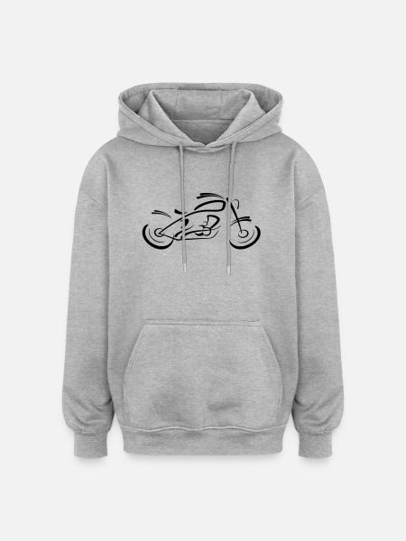 Coffee Racer Motorrad - Oversized Unisex Hoodie - Grau meliert