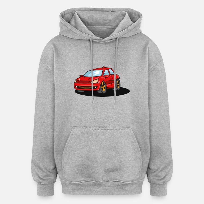 red_car - Sweat à capuche oversize unisexe - gris chiné