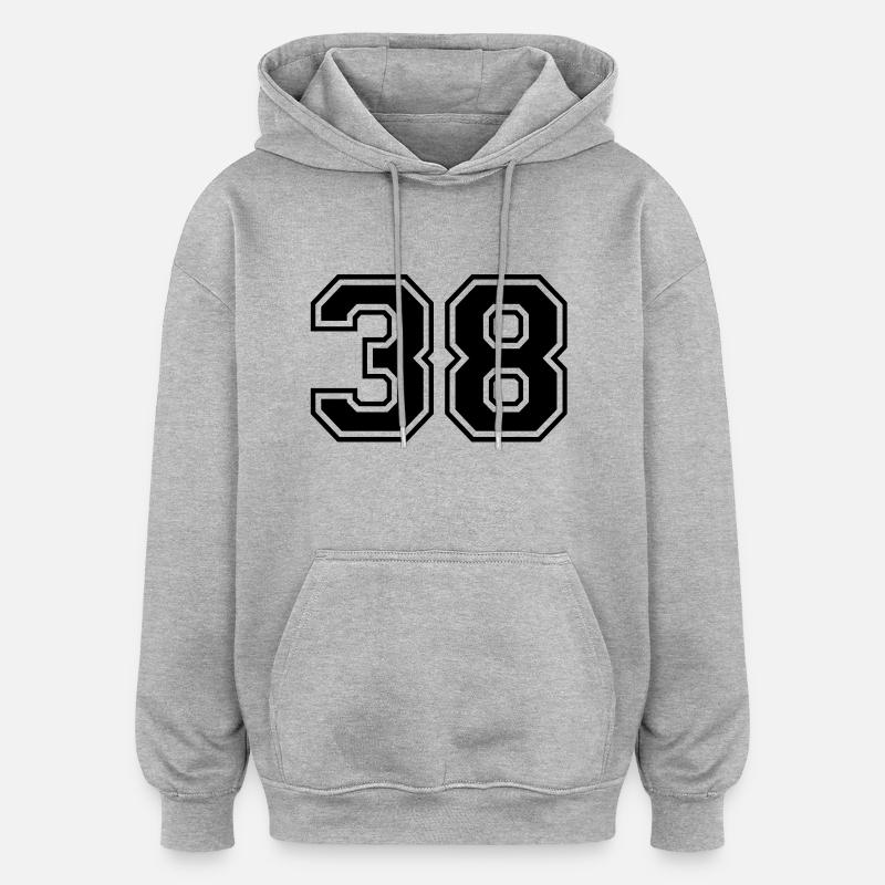 38 - Sweat à capuche oversize unisexe - gris chiné