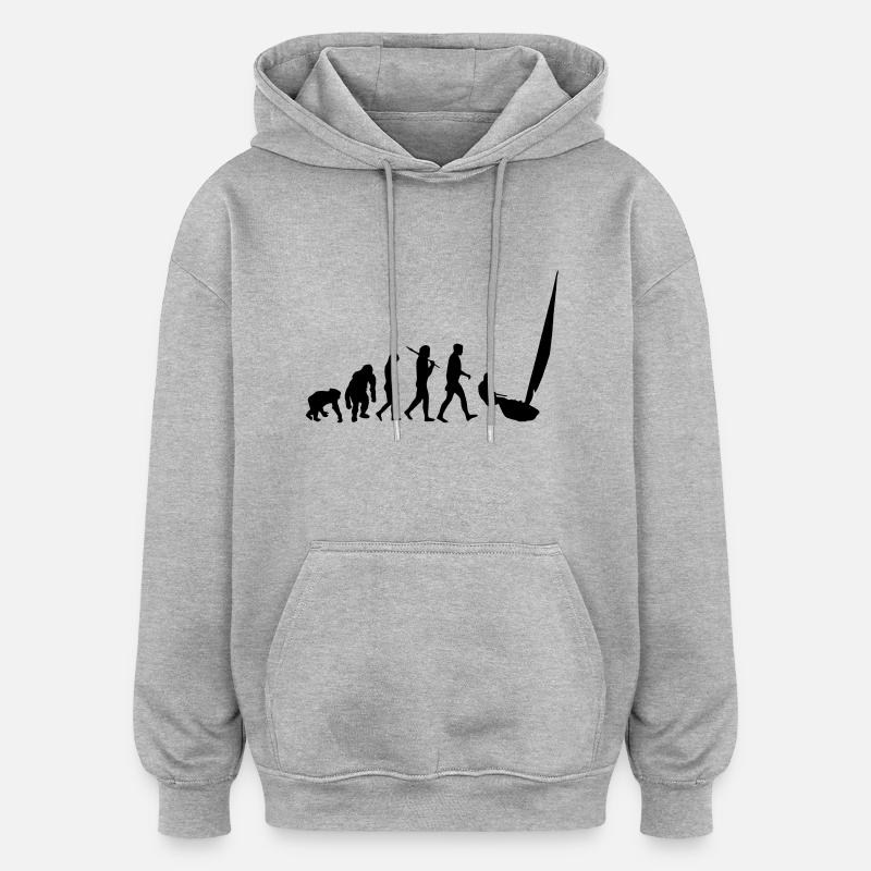 Evolution Segeln - Oversized Unisex Hoodie - Grau meliert