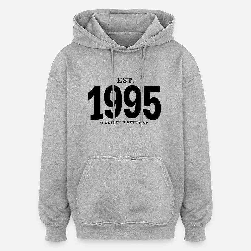 HNE. 1995 Nineteen Ninety Five - Sweat à capuche oversize unisexe - gris chiné