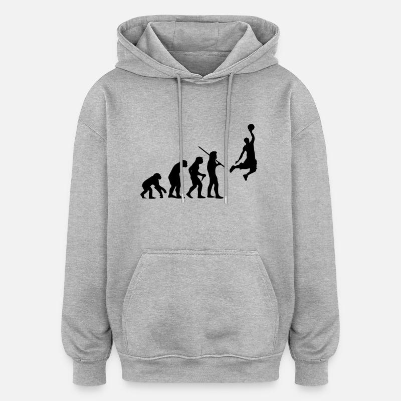 Evolution de basket-ball - Sweat à capuche oversize unisexe - gris chiné