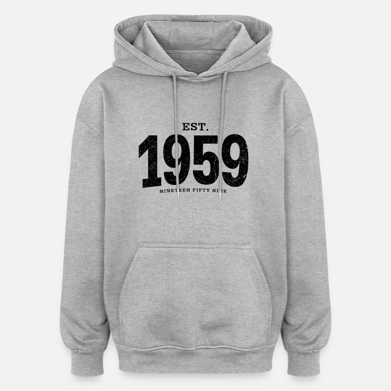 est. 1959 (à l'ancienne noir) - Sweat à capuche oversize unisexe - gris chiné