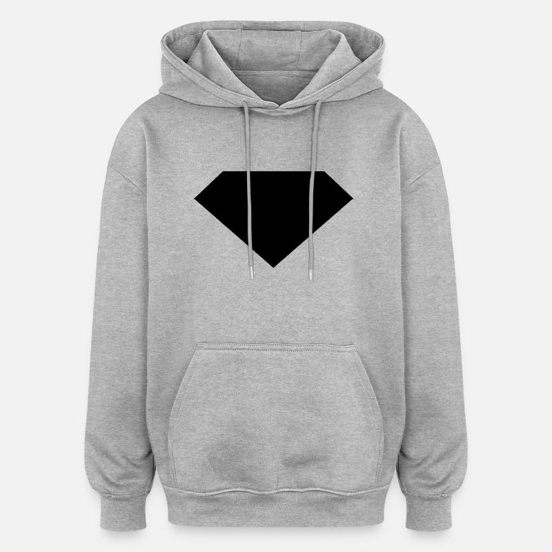 Diamant - Sweat à capuche oversize unisexe - gris chiné