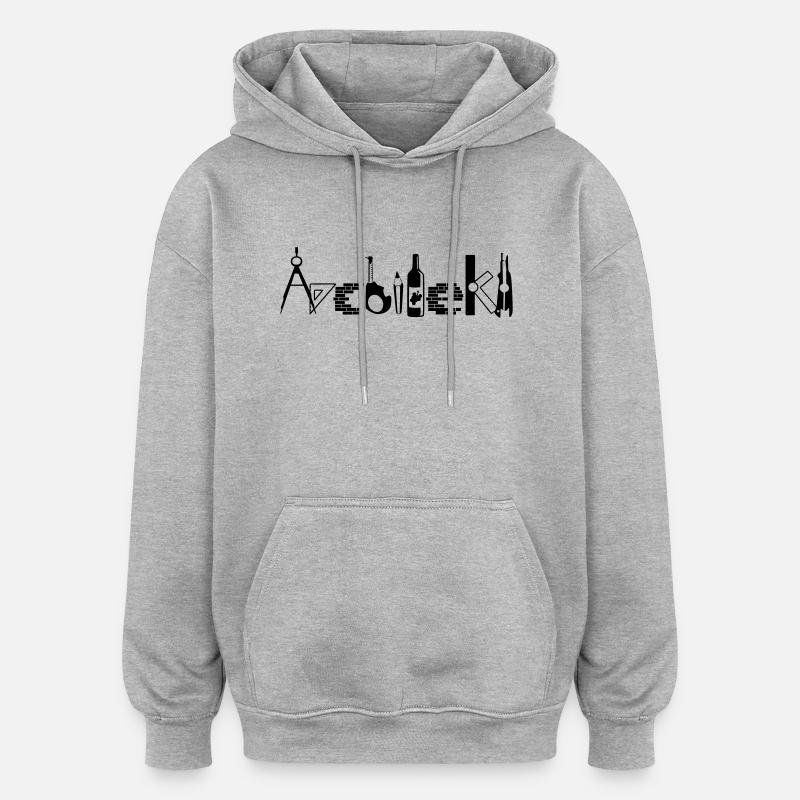 Architecte - Sweat à capuche oversize unisexe - gris chiné