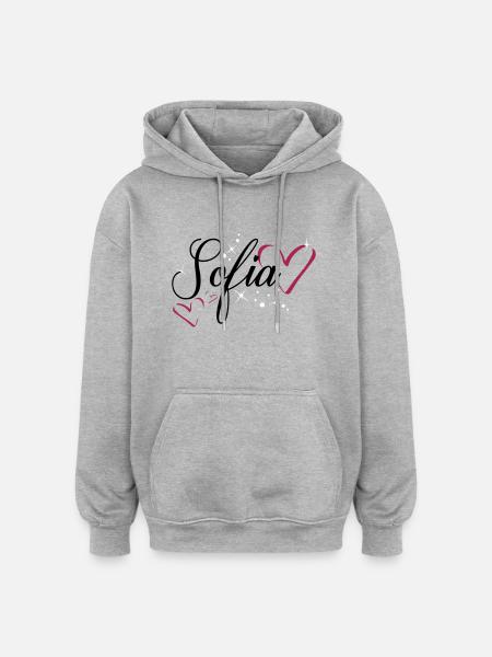 Sofia name first name - Oversized Unisex Hoodie - heather grey
