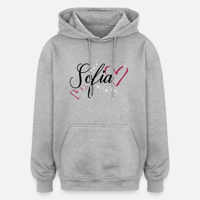 Sofia Name Vorname - Oversized Unisex Hoodie - Grau meliert
