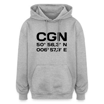 Köln Intl. Girls - Oversized Unisex Hoodie - Grau meliert - Vorne - Noah (186cm)