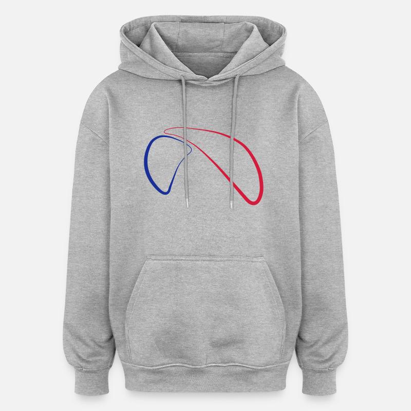 Paragliding Logo 2a - Sweat à capuche oversize unisexe - gris chiné