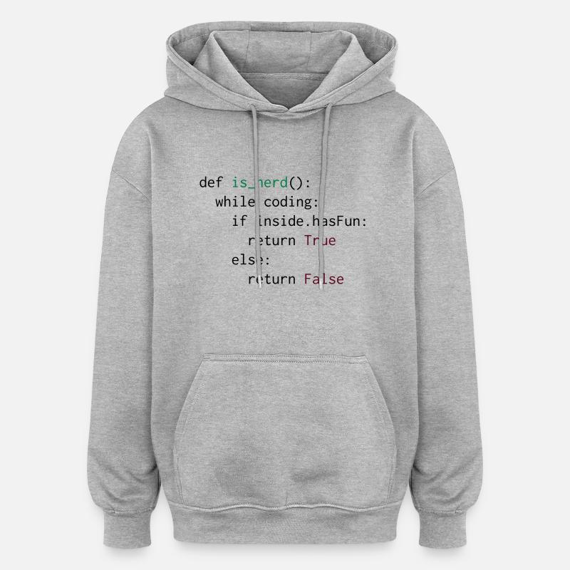 Python Definition von Nerd - Oversized Unisex Hoodie - Grau meliert