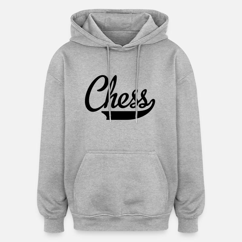 Schach - Oversized Unisex Hoodie - Grau meliert