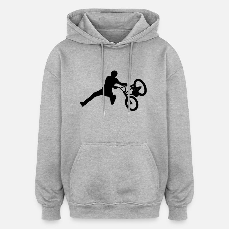 bmx - Sweat à capuche oversize unisexe - gris chiné