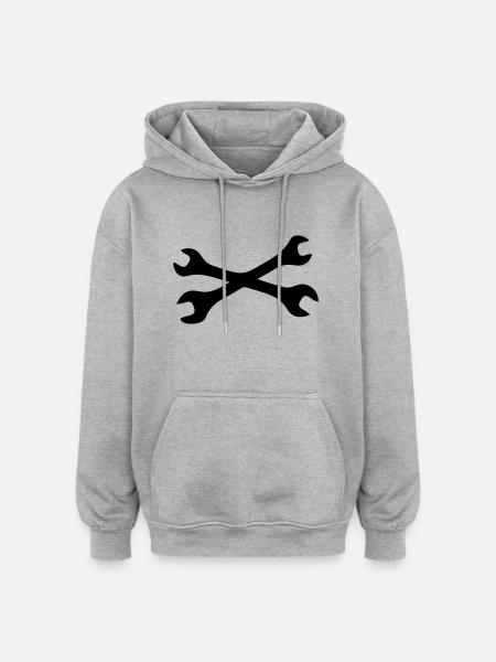 Schraubenschlüssel - Oversized Unisex Hoodie - Grau meliert