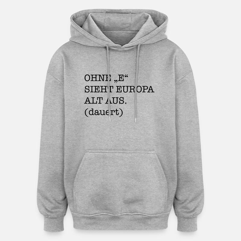 lustig - Oversized Unisex Hoodie - Grau meliert