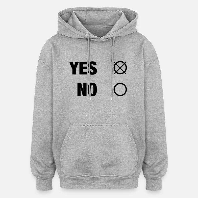 OUI NON - Sweat à capuche oversize unisexe - gris chiné