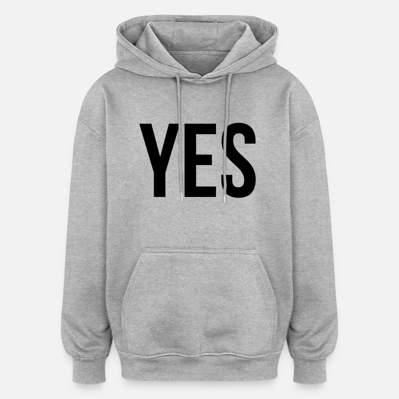 yes - Sweat à capuche oversize unisexe - gris chiné