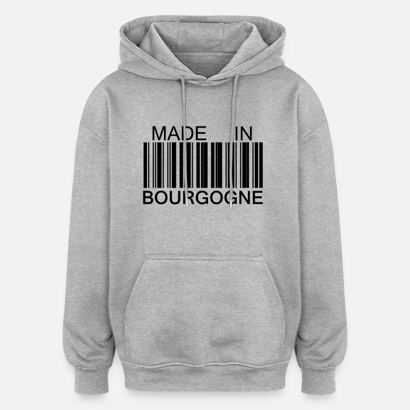 Made in Bourgogne - Sweat à capuche oversize unisexe - gris chiné
