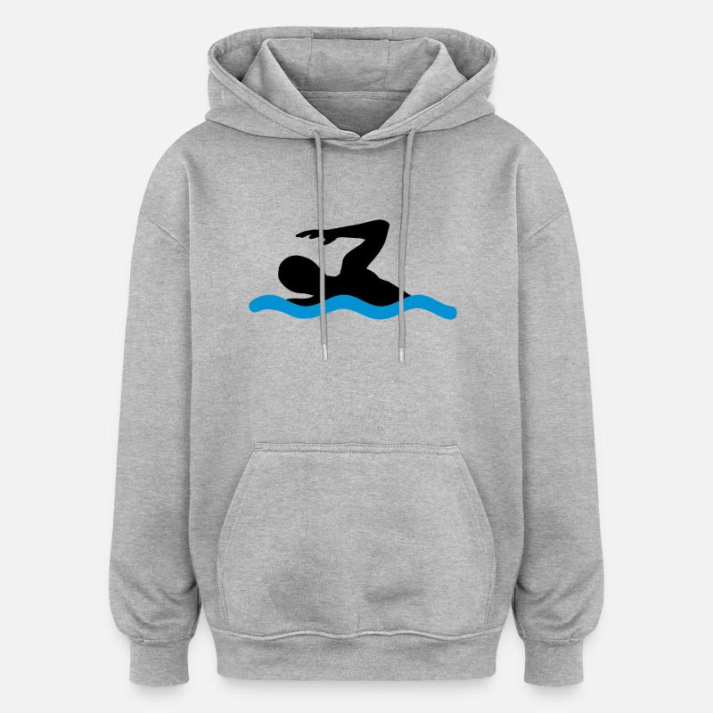 nager - Sweat à capuche oversize unisexe - gris chiné