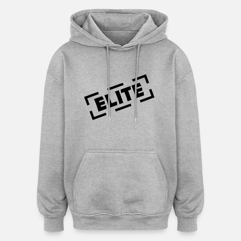 elite - Oversized Unisex Hoodie - Grau meliert