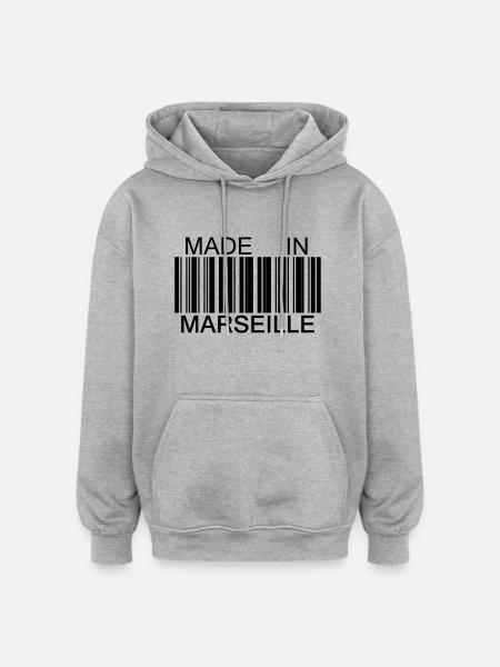 Made in Marseille 13 - Oversized Unisex Hoodie - heather grey