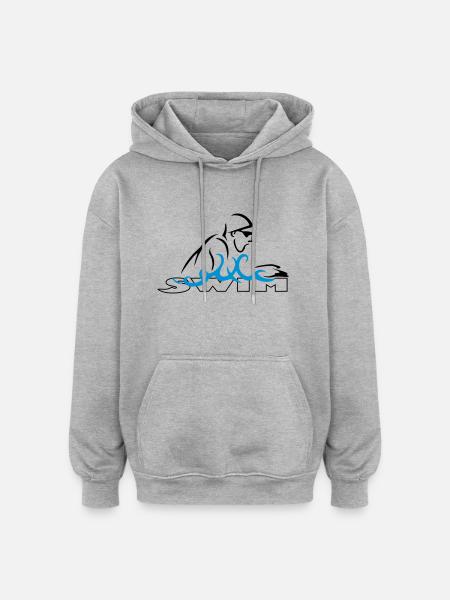 Brustschwimmen - Oversized Unisex Hoodie - Grau meliert