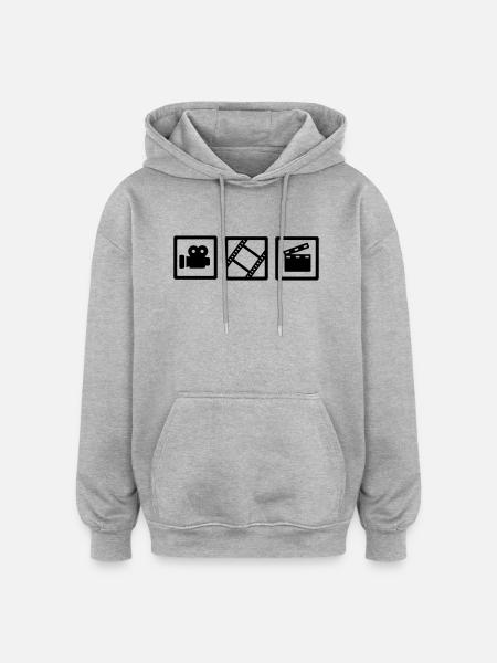 Film - Oversized Unisex Hoodie - Grau meliert