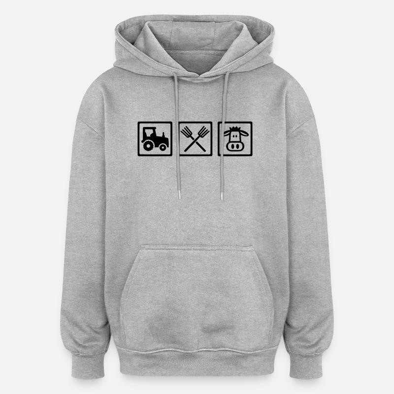 Paysan - Sweat à capuche oversize unisexe - gris chiné