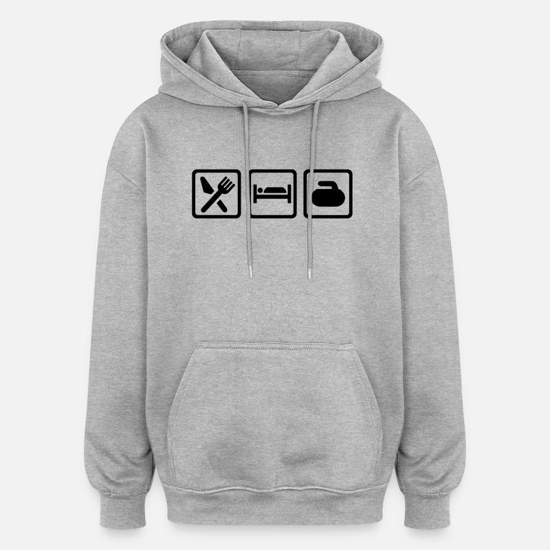 Curling - Oversized Unisex Hoodie - Grau meliert