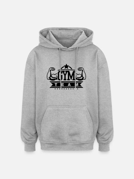 gym_team_yu1 - Oversized Unisex Hoodie - Grau meliert