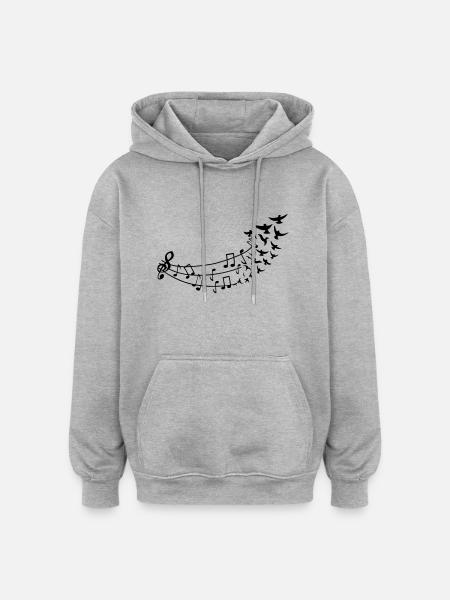 fliegende_noten - Sweat à capuche oversize unisexe - gris chiné