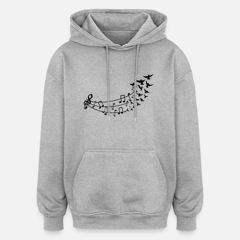 fliegende_noten - Sweat à capuche oversize unisexe - gris chiné