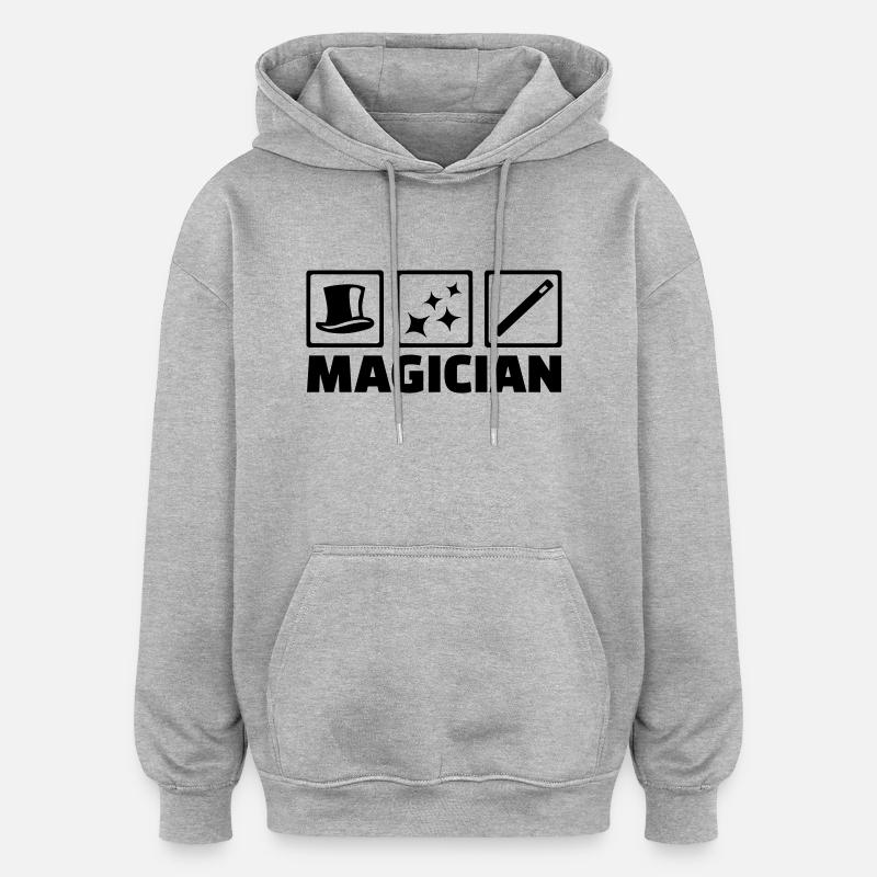 Magician - Sweat à capuche oversize unisexe - gris chiné