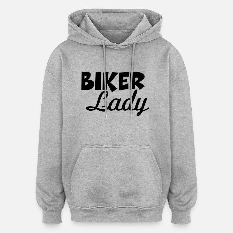 Biker Lady - Sweat à capuche oversize unisexe - gris chiné