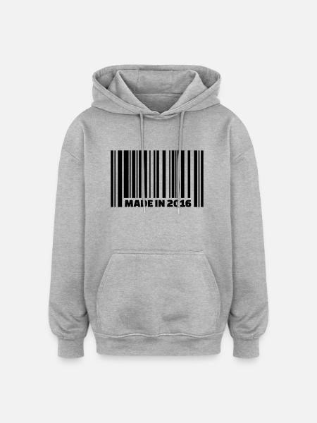 2016 - Oversized Unisex Hoodie - Grau meliert