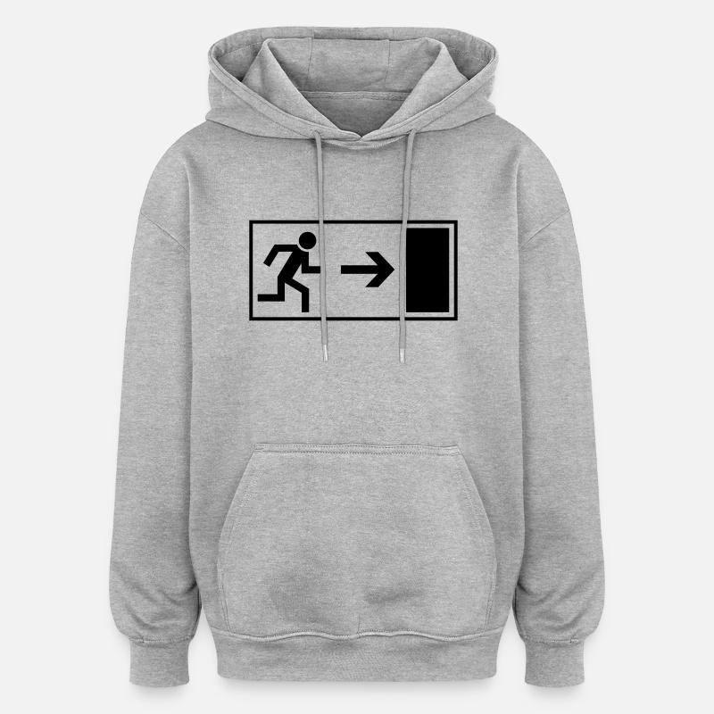 exit_f1 - Oversized Unisex Hoodie - Grau meliert