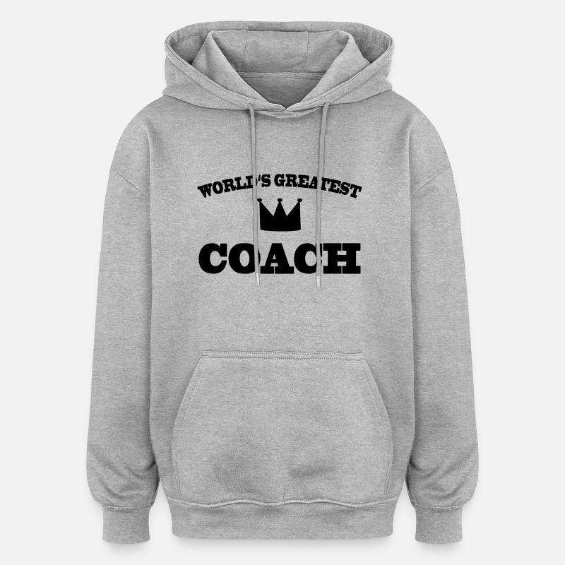 World's greatest Coach - Sweat à capuche oversize unisexe - gris chiné