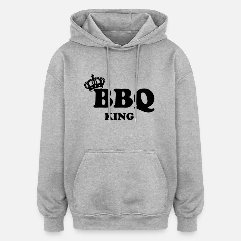 BBQ - Sweat à capuche oversize unisexe - gris chiné