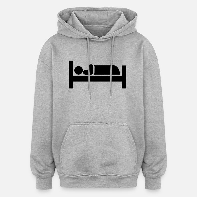 Dormir - Sweat à capuche oversize unisexe - gris chiné