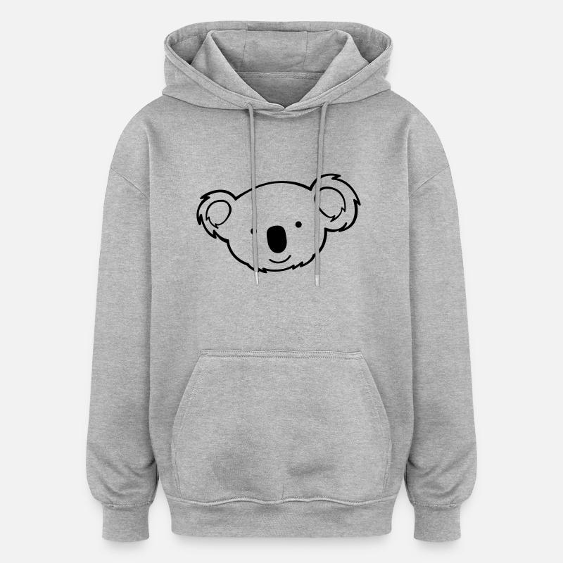 suesser_koala_01 - Sweat à capuche oversize unisexe - gris chiné