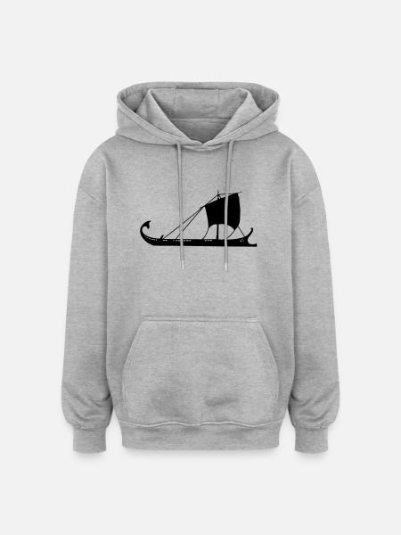 Galej Romersk galejskib Trirere græsk - Oversize unisex hoodie - grå meleret