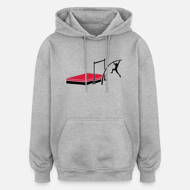 Saut à la perche - Sweat à capuche oversize unisexe - gris chiné