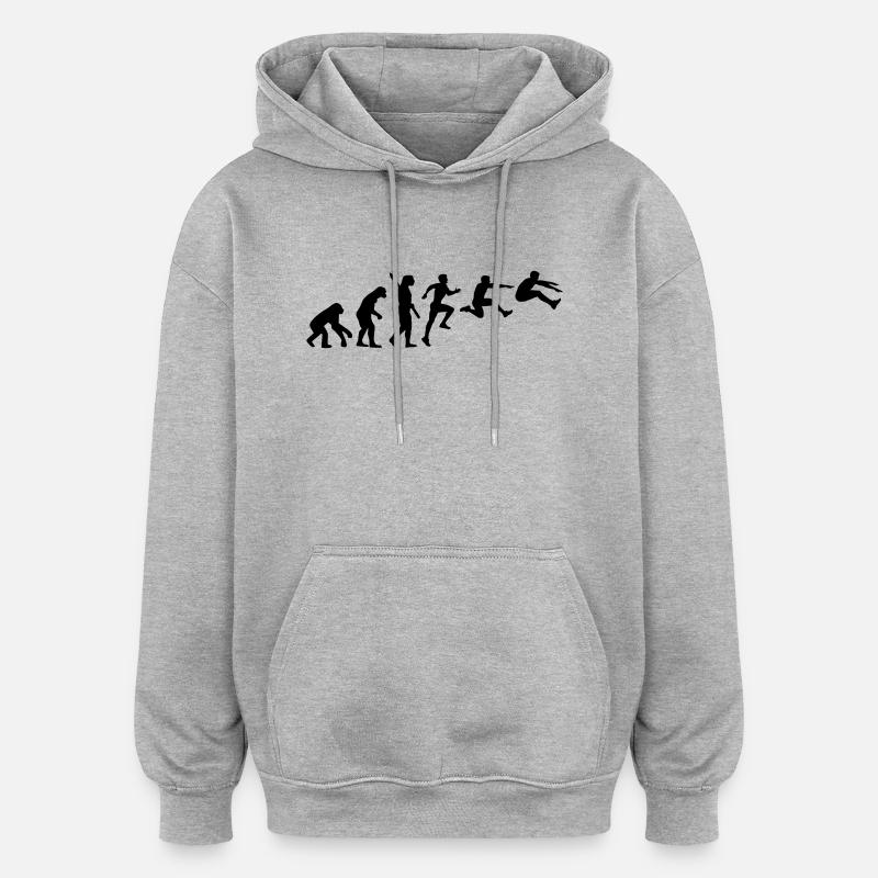 Evolution Long jump - Oversized Unisex Hoodie - heather grey