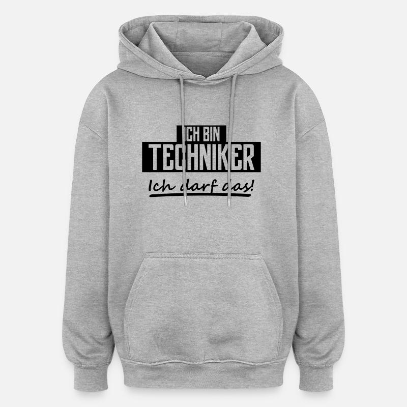 ich bin techniker - Oversized Unisex Hoodie - Grau meliert