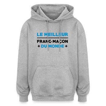 Franc-Maçonnerie / Franc Maçonnerie / Franc Maçon - Sweat à capuche oversize unisexe - gris chiné - Devant - Noah (186cm)