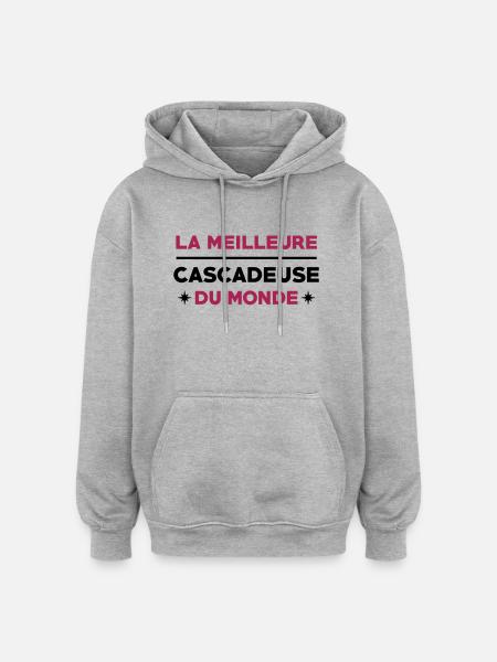 Cascadeur / Cascade / Voiture / Risque / Danger - Sweat à capuche oversize unisexe - gris chiné